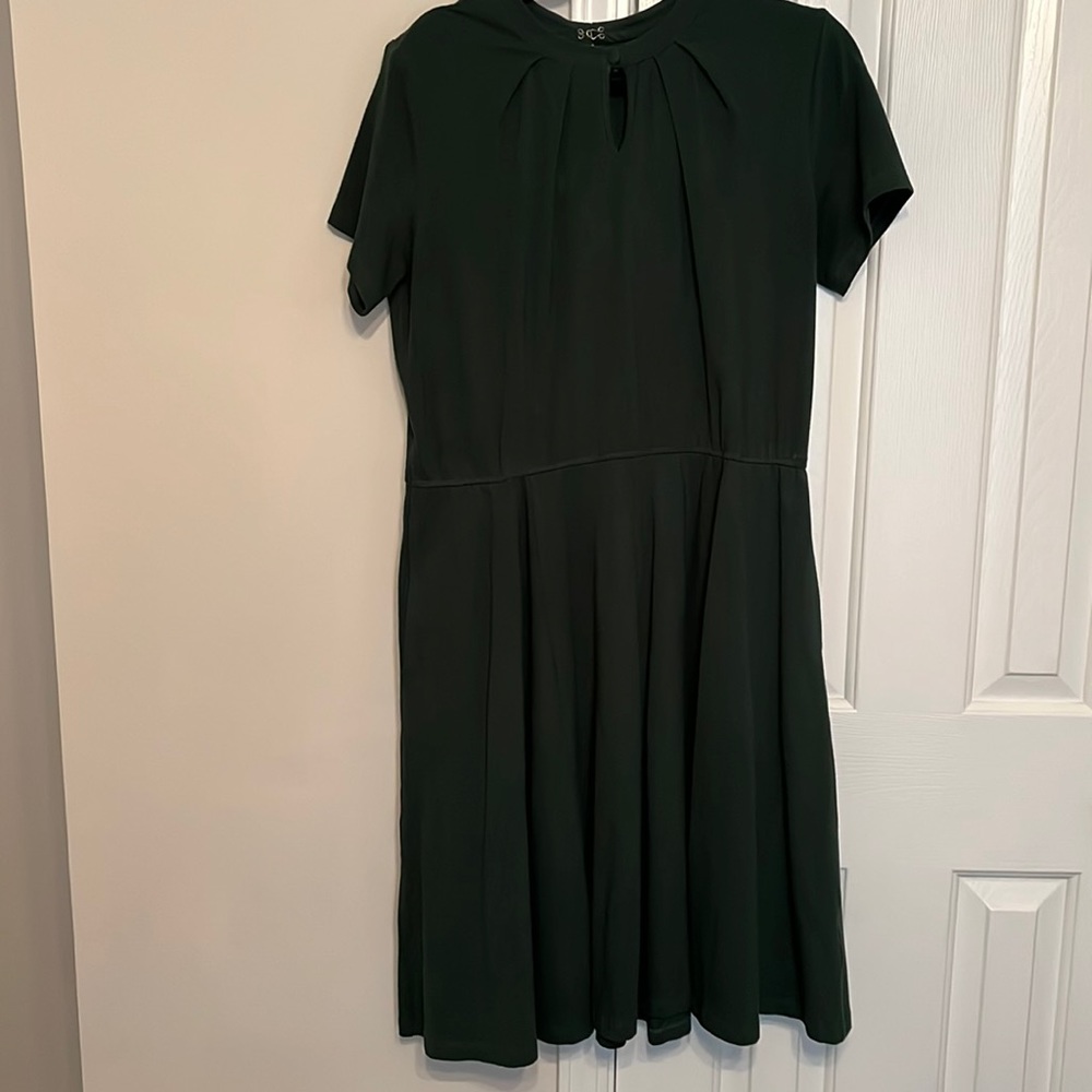 eshakti Green Pleat Neck Knit Dress 14